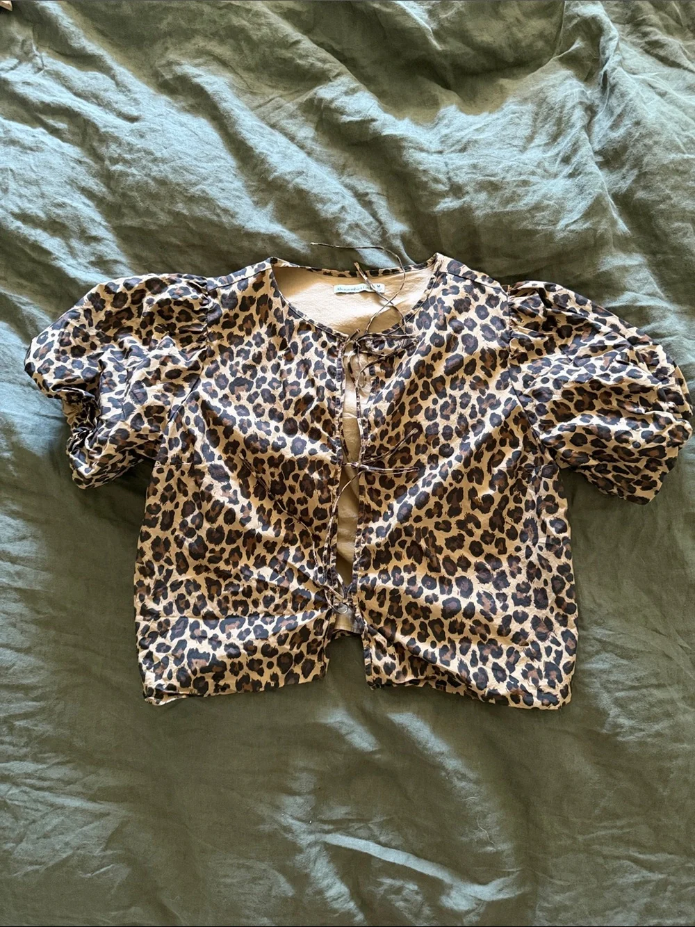 Abercrombie & Fitch Leopard Print Puff Sleeve Blouse - Brown/Black